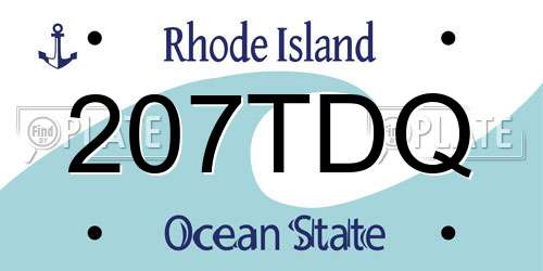 207TDQ Rhode Island License Plate