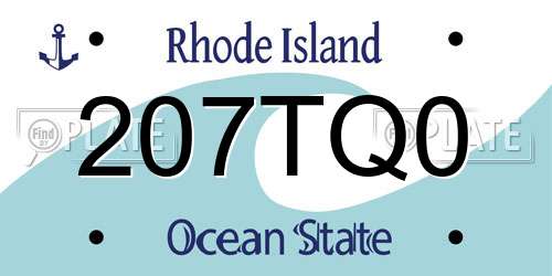 207TQ0 Rhode Island License Plate