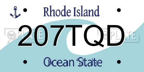 207TQD Rhode Island License Plate