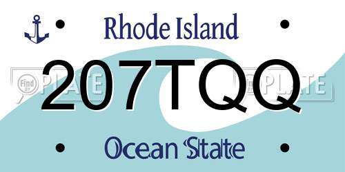 207TQQ Rhode Island License Plate