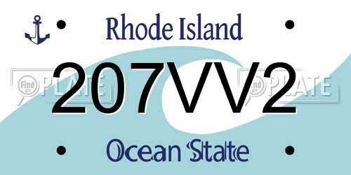 207VV2 Rhode Island License Plate