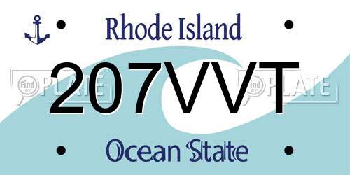 207VVT Rhode Island License Plate