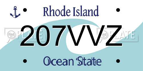 207VVZ Rhode Island License Plate