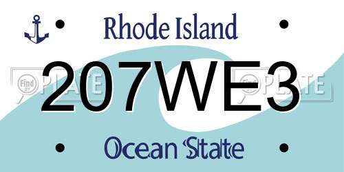 207WE3 Rhode Island License Plate