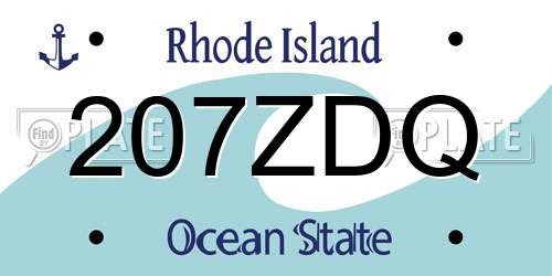 207ZDQ Rhode Island License Plate