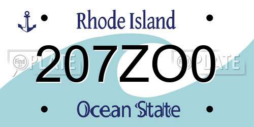 207ZO0 Rhode Island License Plate