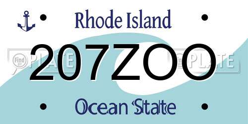 207ZOO Rhode Island License Plate