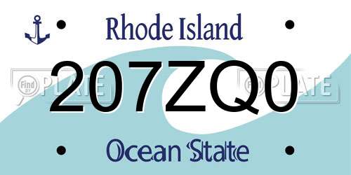 207ZQ0 Rhode Island License Plate