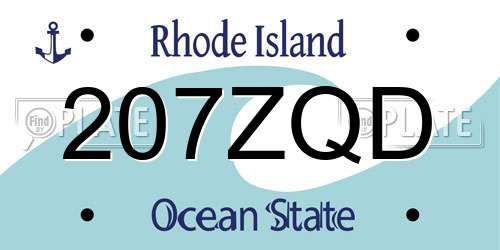 207ZQD Rhode Island License Plate