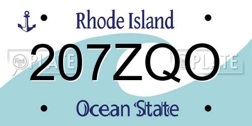 207ZQO Rhode Island License Plate