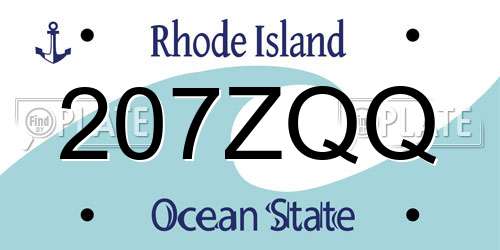 207ZQQ Rhode Island License Plate
