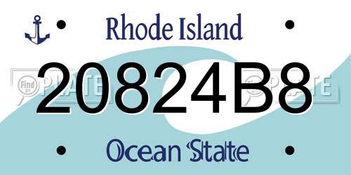 20824B8 Rhode Island License Plate