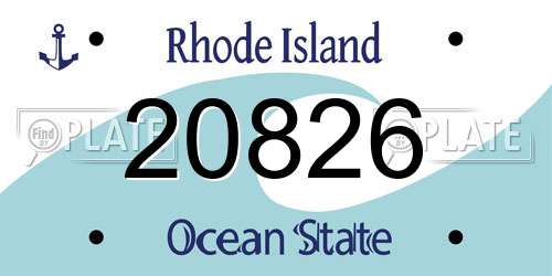 20826 Rhode Island License Plate