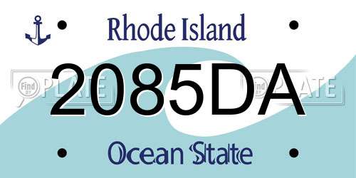 2085DA Rhode Island License Plate