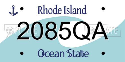 2085QA Rhode Island License Plate