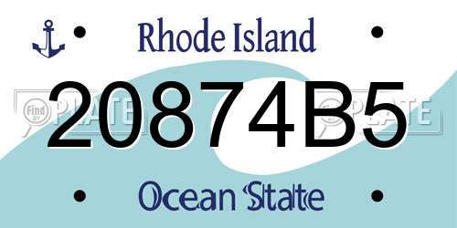 20874B5 Rhode Island License Plate