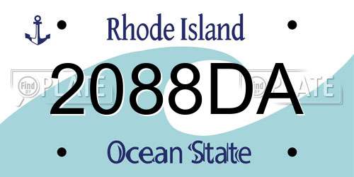 2088DA Rhode Island License Plate