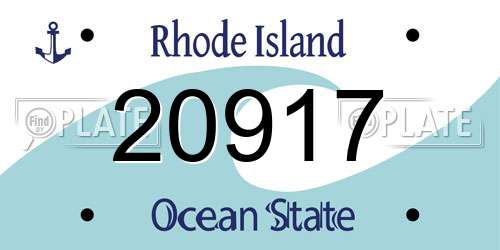 20917 Rhode Island License Plate