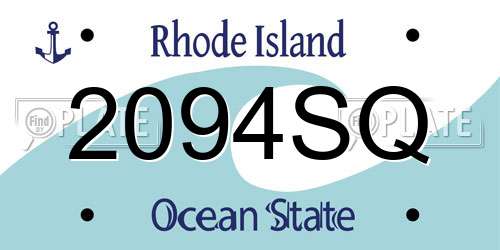 2094SQ Rhode Island License Plate