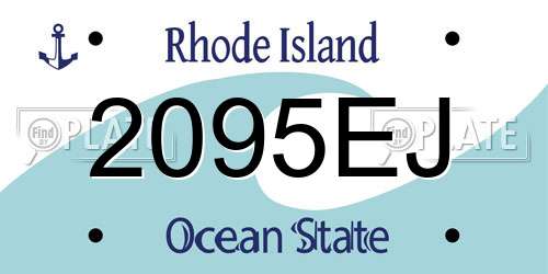 2095EJ Rhode Island License Plate