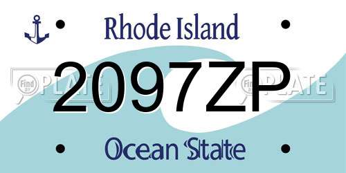 2097ZP Rhode Island License Plate