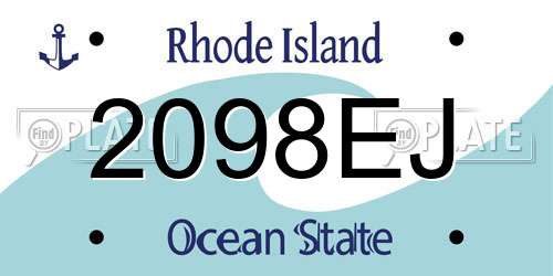 2098EJ Rhode Island License Plate
