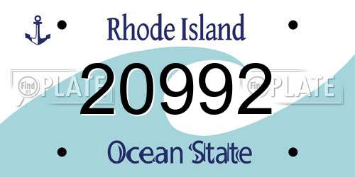 20992 Rhode Island License Plate