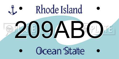 209ABO Rhode Island License Plate