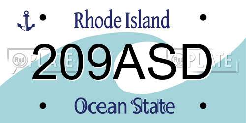 209ASD Rhode Island License Plate