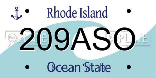 209ASO Rhode Island License Plate