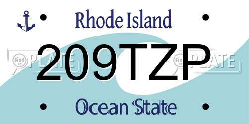 209TZP Rhode Island License Plate