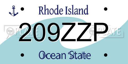 209ZZP Rhode Island License Plate