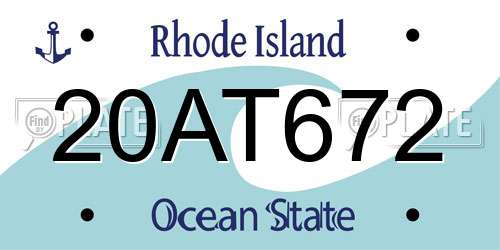 20AT672 Rhode Island License Plate
