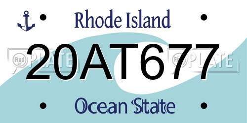 20AT677 Rhode Island License Plate