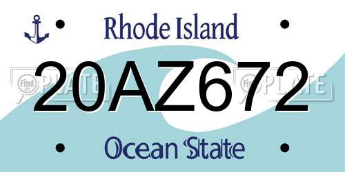 20AZ672 Rhode Island License Plate