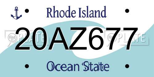 20AZ677 Rhode Island License Plate