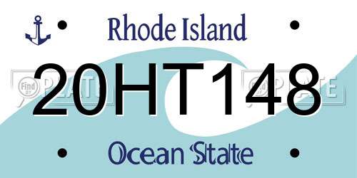 20HT148 Rhode Island License Plate