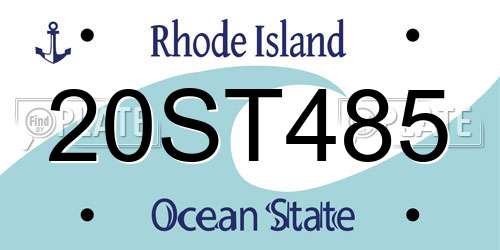 20ST485 Rhode Island License Plate