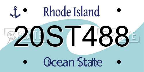 20ST488 Rhode Island License Plate