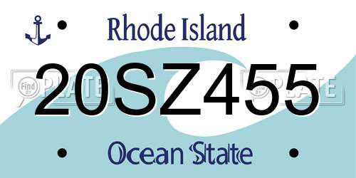 20SZ455 Rhode Island License Plate
