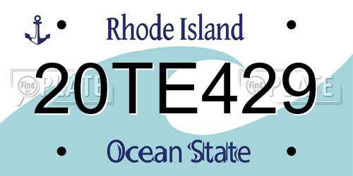 20TE429 Rhode Island License Plate