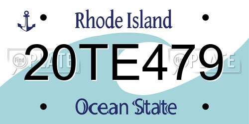 20TE479 Rhode Island License Plate