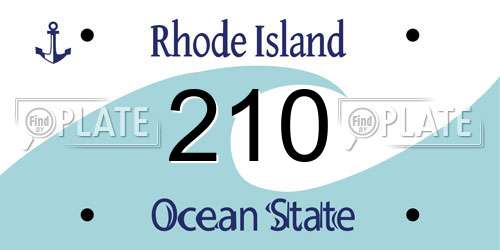 210 Rhode Island License Plate