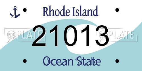 21013 Rhode Island License Plate