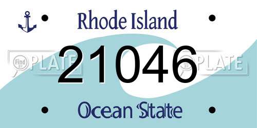 21046 Rhode Island License Plate