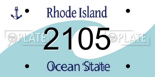 2105 Rhode Island License Plate