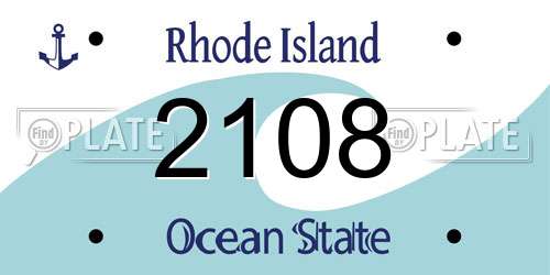 2108 Rhode Island License Plate