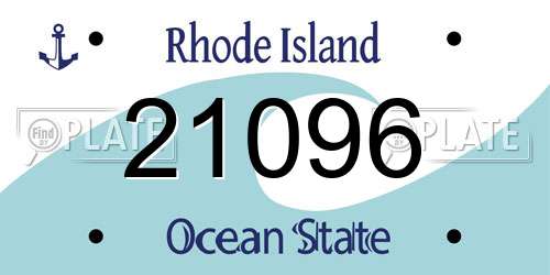 21096 Rhode Island License Plate