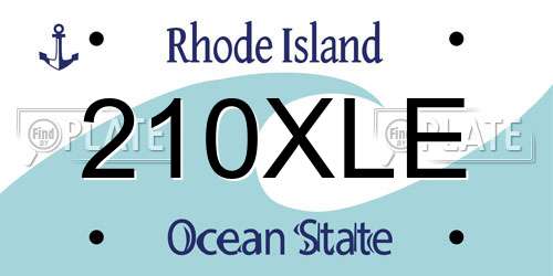 210XLE Rhode Island License Plate