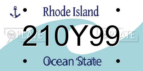 210Y99 Rhode Island License Plate